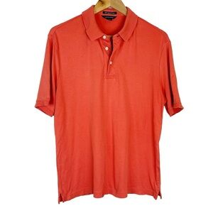 EUC Land’s End Men's Orange Short Sleeve Cotton Supima Polo Shirt
